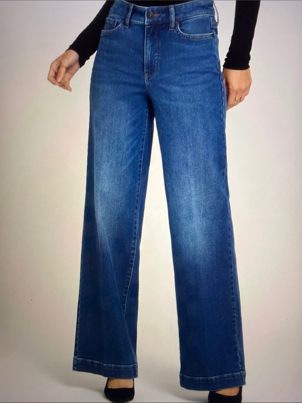 NYDJ Women's Teresa Wide Leg Blue Jeans